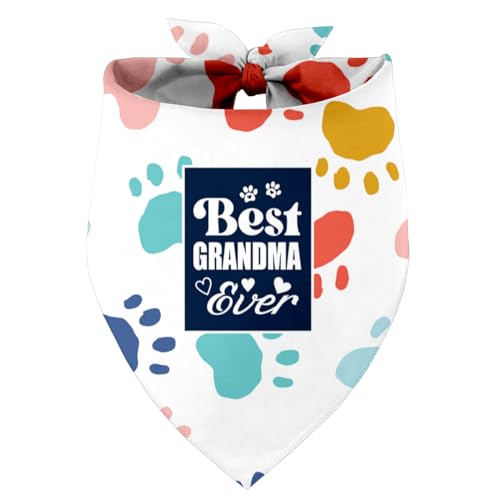 Best Grandma Ever Hundehalstuch, beste Oma aller Zeiten Geschenk, Haustier Schal Zubehör, bedruckte Hundehalstücher Geschenk für Hundeliebhaber Geburtstag oder Weihnachten, für kleine, mittelgroße und von Razpah