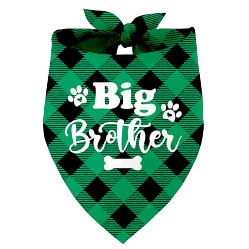 Big Brother Hund Bandana, Hund Bandana, Haustier Hund Dreieck Schal Bandanas Lätzchen, Haustier Schal Zubehör, Haustier Baby Ankündigung Plaid Schal Gender Reveal Zubehör, Hund Bandana Haustier von Razpah