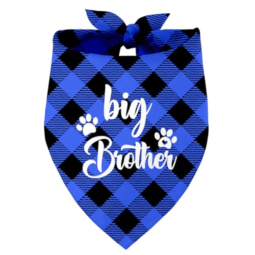 Big Brother Hund Bandana, Hund Bandana, Haustier Hund Dreieck Schal Bandanas Lätzchen, Haustier Schal Zubehör, Haustier Baby Ankündigung Plaid Schal Gender Reveal Zubehör, Hund Bandana von Razpah