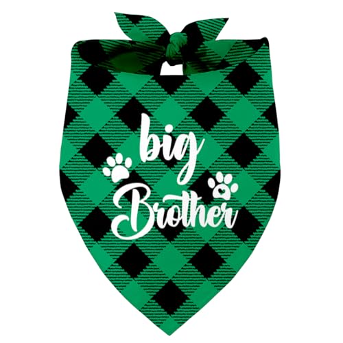 Big Brother Hund Bandana, Hund Bandana, Haustier Hund Dreieck Schal Bandanas Lätzchen, Haustier Schal Zubehör, Haustier Baby Ankündigung Plaid Schal Gender Reveal Zubehör, Hund Bandana von Razpah