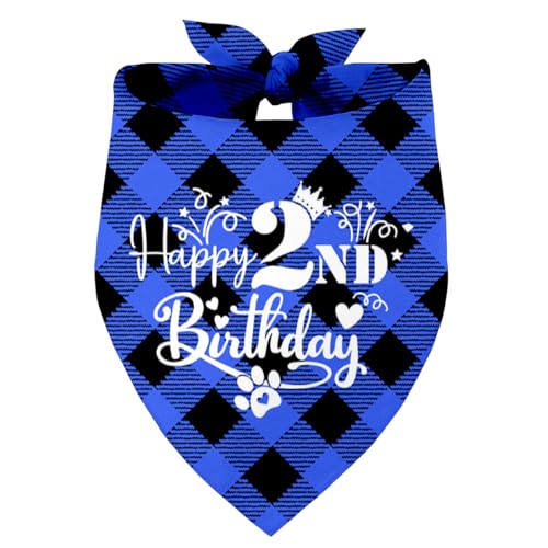 Happy 2nd Birthday Party Dog Bandana, Pet Dog Triangle Scarf Bandanas Bibs, Pet Scarf Accessories, Printed Dog Bandanas Gift for Dog Lover Birthday Party, Birthday Party Dog Bandana Gift(GG2) von Razpah