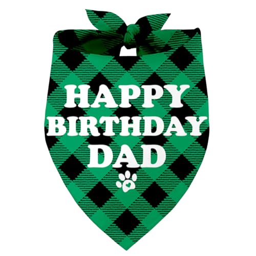 Happy Birthday Dad Hund Bandana, Papas Geschenk Hund Bandana, Haustier Schal Zubehör, Gedruckt Hund Bandanas Geschenk für Hund Geburtstag Party, Hund Bandana Geschenk für Kleine Mittlere Große von Razpah