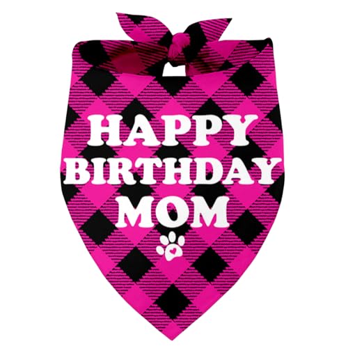 Happy Birthday Mom Dog Bandana, Dog Mom's Gift Dog Bandana, Pet Scarf Accessories, Printed Dog Bandanas Gift for Dog Lover Birthday, Gift for Small Medium Large Dogs, Dog Mom Bandana Gift(K4) von Razpah