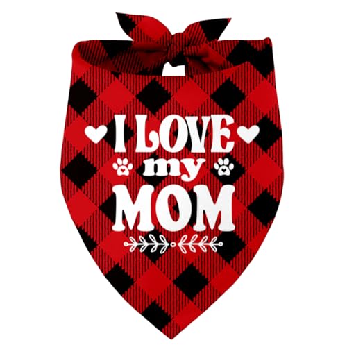 Hundehalstuch, Aufschrift "I Love My Mom", Geschenk für Hundeliebhaber, Geburtstag oder Weihnachten, für kleine, mittelgroße und große Hunde (L5) von Razpah