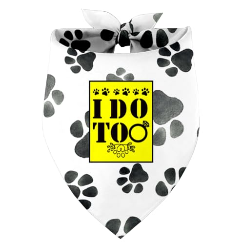 I Do Too Verlobung Hochzeit Hund Bandana, Hochzeit Party Hund Bandana, Haustier Schal Zubehör, Bedruckte Hund Bandanas Geschenk für Hundeliebhaber Party, Rot Plaid Bandana Geschenk für Kleine Mittlere von Razpah