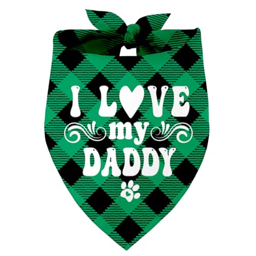 I Love My Dad Hund Bandana, Papas Geschenk Hund Bandana, Haustier Schal Zubehör, Bedruckte Hund Bandanas Geschenk für Hundeliebhaber Geburtstag oder Weihnachten, Vatertag Party, Geschenk für Kleine von Razpah