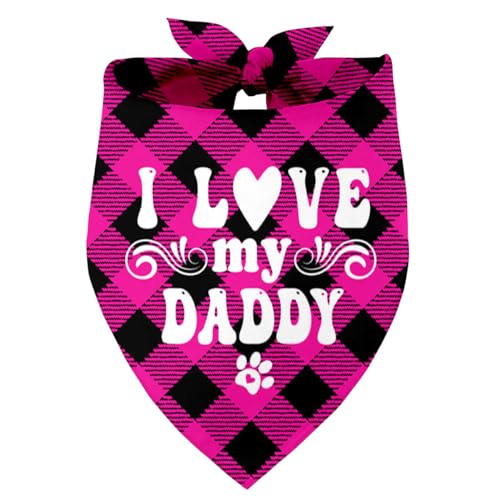 I Love My Dad Hund Bandana, Papas Geschenk Hund Bandana, Haustier Schal Zubehör, Bedruckte Hund Bandanas Geschenk für Hundeliebhaber Geburtstag oder Weihnachten, Vatertag Party, Geschenk für Kleine von Razpah