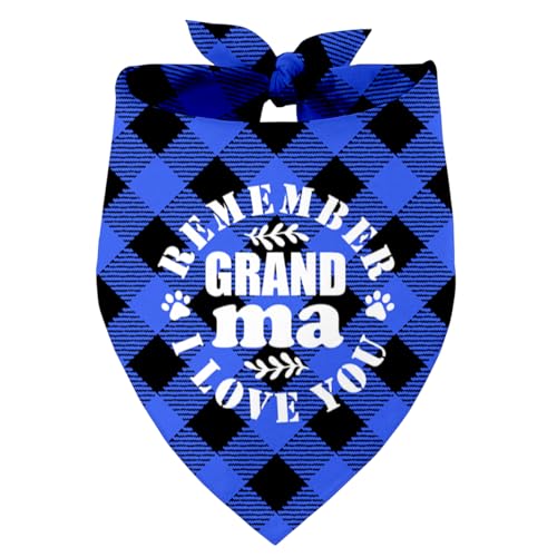 Remember I Love You Grandma Hund Bandana, Hund Oma Geschenk, Haustier Schal Zubehör, Bedruckte Hund Bandanas Geschenk für Hundeliebhaber Geburtstag oder Weihnachten, für Kleine Mittlere Große Hunde von Razpah