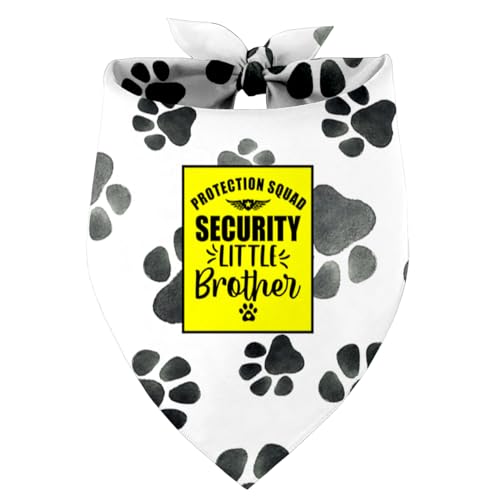 Security Little Brother Protection Squad Hund Bandana, Haustier Hund Dreieckstuch Bandanas Lätzchen, Haustier Schal Zubehör, Bedruckte Hund Bandanas Geschenk, Hund Bandana Geschenk für Kleine Mittlere von Razpah