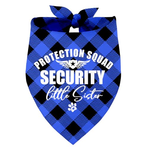 Security Little Sister Protection Squad Hund Bandana, Haustier Hund Dreieckstuch Bandanas Lätzchen, Haustier Schal Zubehör, Bedruckte Hund Bandanas Geschenk, Hund Bandana Geschenk für Kleine Mittlere von Razpah