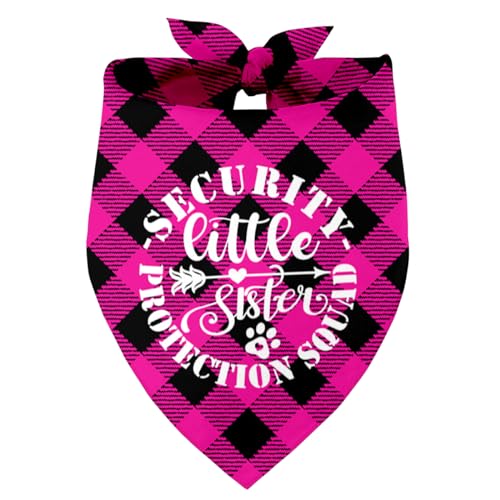 Security Little Sister Protection Squad Hund Bandana, Haustier Hund Dreieckstuch Bandanas Lätzchen, Haustier Schal Zubehör, Bedruckte Hund Bandanas Geschenk, Hund Bandana Geschenk für Kleine Mittlere von Razpah