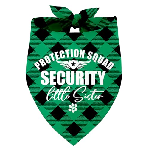 Security Little Sister Protection Squad Hund Bandana, Haustier Hund Dreieckstuch Bandanas Lätzchen, Haustier Schal Zubehör, Bedruckte Hund Bandanas Geschenk, Hund Bandana Geschenk für Kleine Mittlere von Razpah