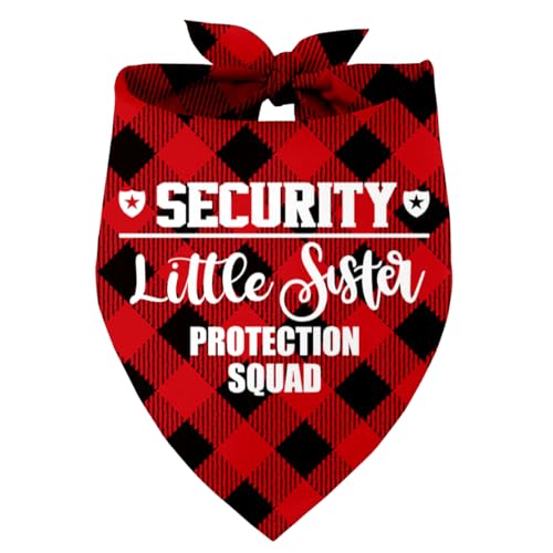 Security Little Sister Protection Squad Hund Bandana, Haustier Hund Dreieckstuch Bandanas Lätzchen, Haustier Schal Zubehör, Bedruckte Hund Bandanas Geschenk, Hund Bandana Geschenk für Kleine Mittlere von Razpah