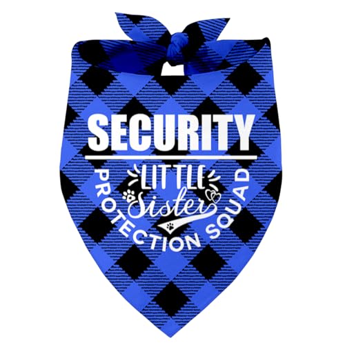 Security Little Sister Protection Squad Hund Bandana, Haustier Hund Dreieckstuch Bandanas Lätzchen, Haustier Schal Zubehör, Bedruckte Hund Bandanas Geschenk, Hund Bandana Geschenk für Kleine Mittlere von Razpah