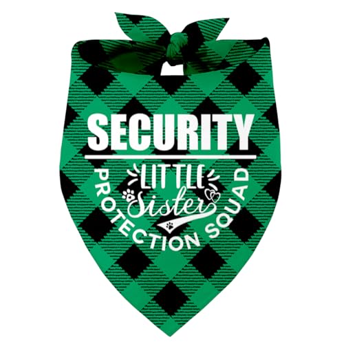 Security Little Sister Protection Squad Hund Bandana, Haustier Hund Dreieckstuch Bandanas Lätzchen, Haustier Schal Zubehör, Bedruckte Hund Bandanas Geschenk, Hund Bandana Geschenk für Kleine Mittlere von Razpah