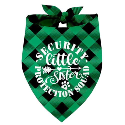 Security Little Sister Protection Squad Hund Bandana, Haustier Hund Dreieckstuch Bandanas Lätzchen, Haustier Schal Zubehör, Bedruckte Hund Bandanas Geschenk, Hund Bandana Geschenk für Kleine Mittlere von Razpah