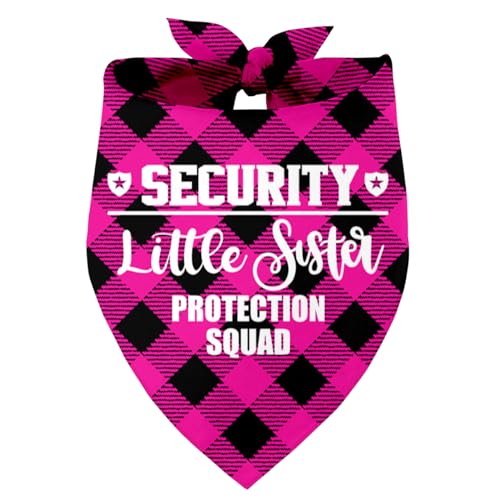 Security Little Sister Protection Squad Hund Bandana, Haustier Hund Dreieckstuch Bandanas Lätzchen, Haustier Schal Zubehör, Bedruckte Hund Bandanas Geschenk, Hund Bandana Geschenk für Kleine Mittlere von Razpah