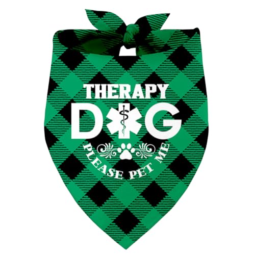 Therapy Dog Please Pet Me Hundehalstuch, Haustier Hund Dreieckstuch Bandanas Lätzchen, Haustier Schal Zubehör, Bedruckte Hundehalstücher Geschenk für Hundeliebhaber Party, Hund Bandana Geschenk für von Razpah