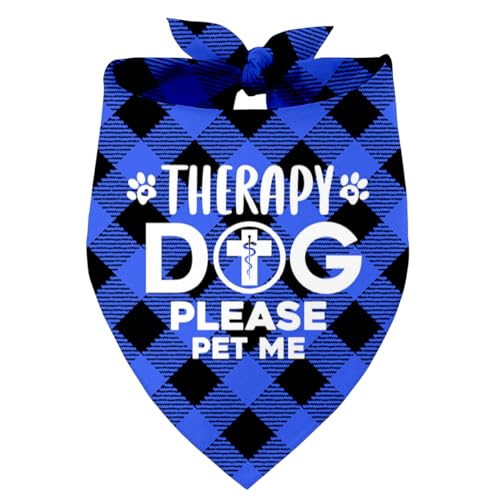 Therapy Dog Please Pet Me Hundehalstuch, Haustier Hund Dreieckstuch Bandanas Lätzchen, Haustier Schal Zubehör, Bedruckte Hundehalstücher Geschenk für Hundeliebhaber Party, Hund Bandana Geschenk für von Razpah