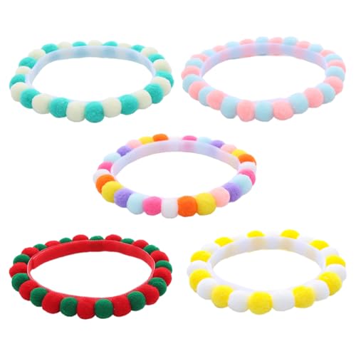 Rdxanc 5 Stück Haustier-Halsbänder mit bunten Pompons, verstellbares Katzenhalsband, Hunde-Halsbekleidung für Festivals, Geburtstagsfeiern Rdxanc 5 Stück Haustier-Halsbänder mit bunten Pompons, verstellbares Katzenhalsband, Hunde-Halsbekleidung für Festivals, Geburtstagsfeiern von Rdxanc