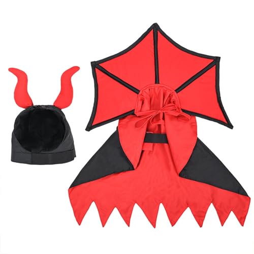 Rdxanc Vampir-Kostüm und Hut für kleine Haustiere, Halloween-Party, Hundekostüm, Umhang für kleine Katzen, Hundeverkleidungsoutfit Rdxanc Vampir-Kostüm und Hut für kleine Haustiere, Halloween-Party, Hundekostüm, Umhang für kleine Katzen, Hundeverkleidungsoutfit von Rdxanc