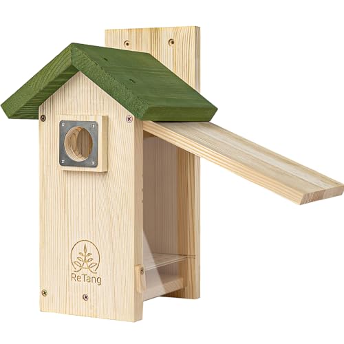 Vogelhäuser aus Holz für draußen, Vogelhaus mit Sichtfenster und Raubfischschutz, Bluebirdhäuser für Außenabstand, Nisthaus an einer Stange für Schwalbe, Kardinäle, Küken, Zaunkönig von ReTang