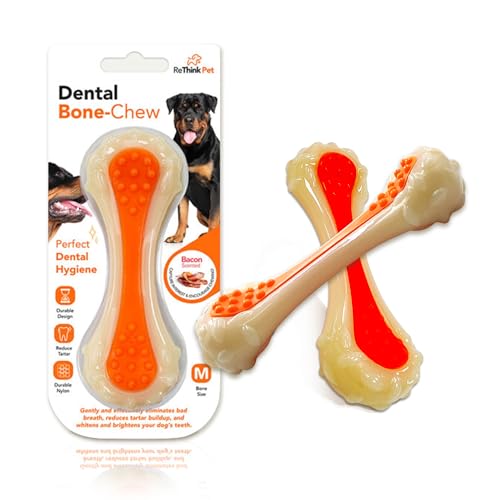 ReThink Pet Dental Bone Chew Pet Toy Medium, Speckduft, langlebiges Hundespielzeug für aggressive Kauer von ReThink Pet