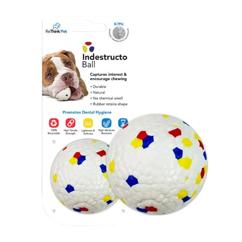 ReThink Pet Indestructo Ball Haustierspielzeug, leichte und weiche unzerstörbare Hundebälle für aggressive Kauer von ReThink Pet