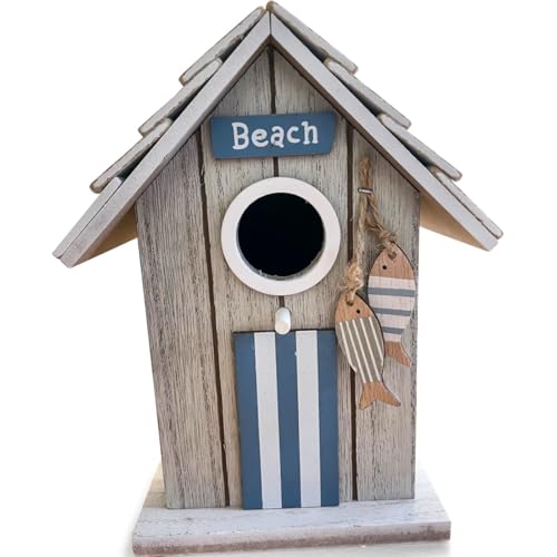 Vogelhaus Baduna - Beach - Maritim Futterstelle Garten Outdoor Dekoration Aufhängung Futterstelle Nistkasten Balkon terasse Dekorativ 15 x 12 x 19 cm von ReWu