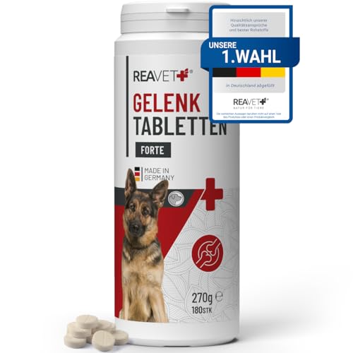 ReaVET Gelenktabletten Hund I 180 Stück für 12 Monate I Gelenke Tabletten für Hunde mit Grünlippmuschel I Für Neue Bewegungsfreude I Gelenktabletten Hund von ReaVET