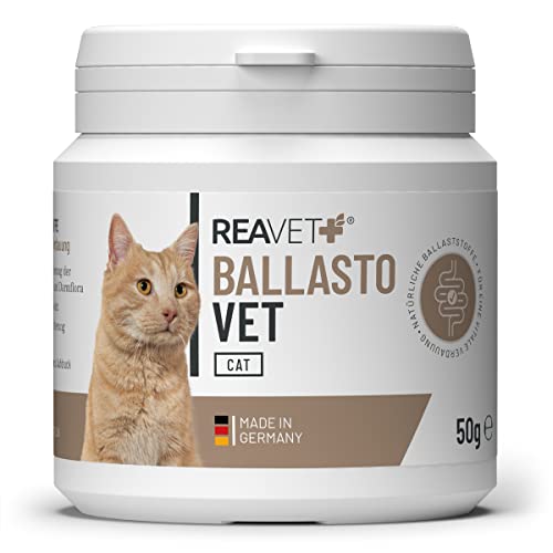 ReaVET BallastoVET für Katzen 50g - schnelle Unterstützung bei Verstopfungen, bei akuten & chronischen Verstopfungen & festem KOT, Verdauungshilfe, schnelle Hilfe bei Darmträgheit von ReaVET