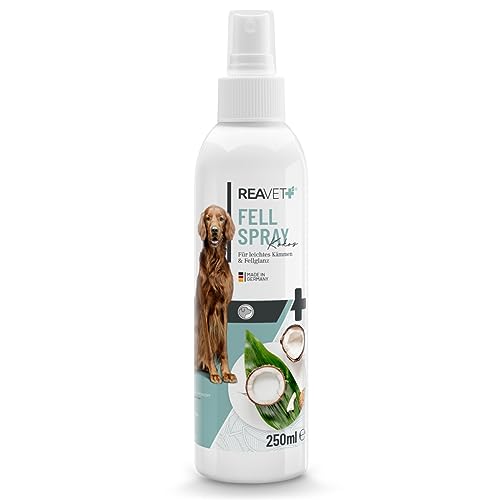 ReaVET Fellpflege Pflegespray Kokos 250ml – Sanftes Fellspray für Hunde & Katzen, Entfilzungsspray & Kämmhilfe, mit Kokosspray mit Kokosöl von ReaVET