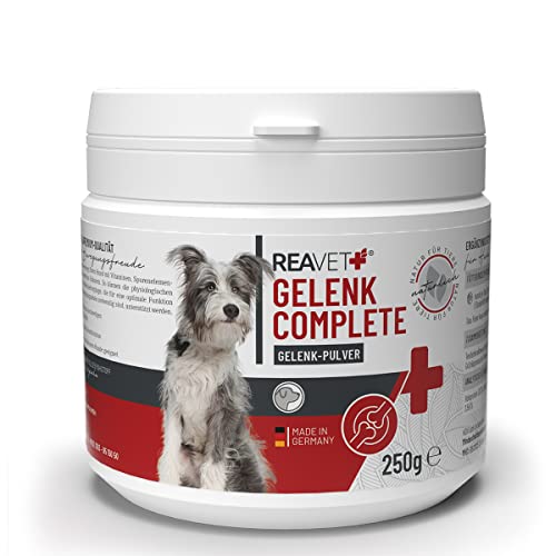 ReaVET Gelenk Complete Gelenkpulver für Hunde - Naturprodukt mit Grünlippmuschel Hund, Teufelskralle, Lachs-Mehl I Gelenk Pulver für ausgewachsene und Senioren-Hunde von ReaVET