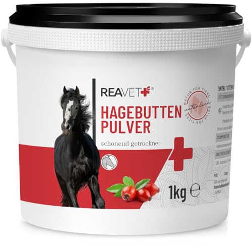 ReaVET Premium Hagebuttenpulver 1kg – Naturrein, Stärkt Immunsystem + Gelenkfunktion, Reichhaltig an Vitamin C I Hagebutten Pulver Gelenkpulver, Ohne Zusätze von ReaVET