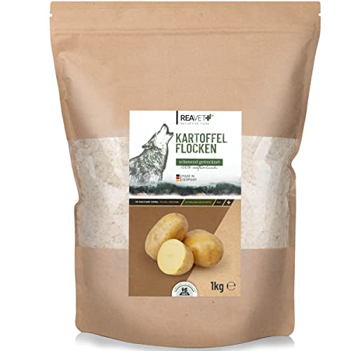 ReaVET Kartoffelflocken Hund 1kg, Kartoffelflocken Hunde, Gemüseflocken Hunde getreidefrei, Gemüseflocken Hunde Barf, Barf Zusatz Hund von ReaVET