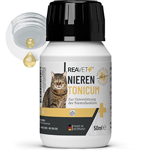 ReaVET Nieren Tonicum für Katzen 50ml I zur Unterstützung der Nierenfunktion und Harnwege I 100% Natürlich I Ohne Zuckerzusatz & Ohne Aromastoffe von ReaVET