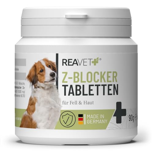 ReaVET Z-Blocker Tabletten 60 Stück, Optimal für Hunde in der Saison I Bewährte Formel mit Bierhefe & Thiamin I 4 Monatsrationen für Hunde Aller Rassen & jeden Alters von ReaVET