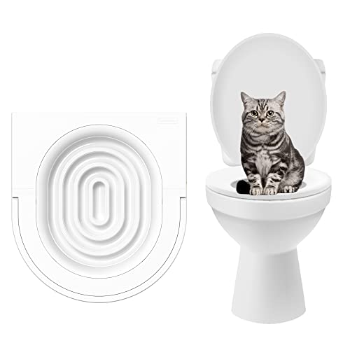 Katzentoiletten Trainer | Toiletten Trainingsset | Wiederverwendbare Katzentoilette Trainingssystem, um Ihrer Katze das Toilettengang beizubringen, ohne jedes Mal zu reinigen und ohne Sand. White von Readaeer