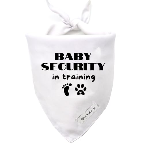 Realeaf Baby Security in Training Hundehalstuch, Schal für mittelgroße und große Hunde, Schwangerschaftsankündigung, Haustierzubehör, Schwangerschaft, offenbarende Ideen (Babysicherheit im Training, von Realeaf