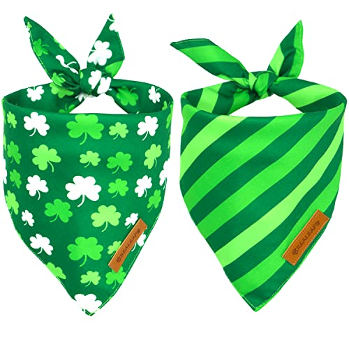 Realeaf St. Patrick's Day Hundehalstücher, dreieckig, wendbar, für Jungen und Mädchen, hochwertiger strapazierfähiger Stoff, Urlaubstuch, Bandana für mittelgroße und große Hunde, Größe L, 2 Stück von Realeaf