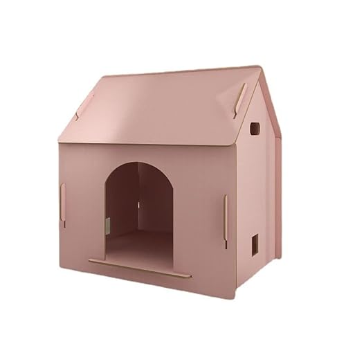 Katzenhaus für Draussen, Katzenhaus aus Holz,Abnehmbar, Katzenhaus Outdoor Indoor,Rosa,XL von RebeSCo