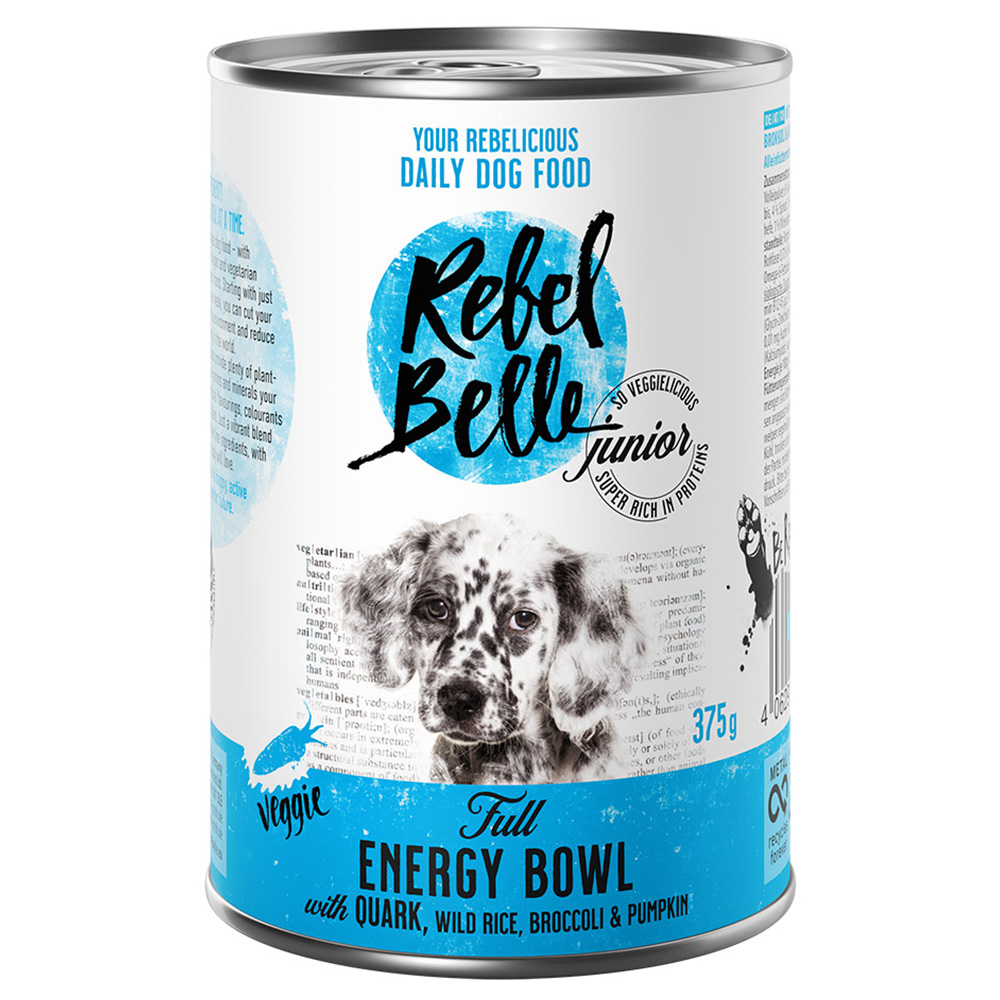 16 + 8 gratis! 24 x 375 g /24 x 750 g Rebel Belle  - Junior Full Energy Bowl - veggie (24 x 375 g) von Rebel Belle