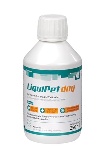 LiquiPet Dog Elektrolytkonzentrat: Kann beim Ausgleich von Elektrolytverlusten und Stabilisierung des Flüssigkeitshaushalts unterstützen, Für ältere Hunde & bei hohen Temperaturen, 250 ml von reboVet