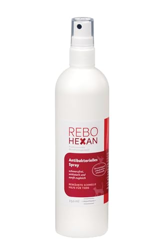 ReboHexan Wundspray 250 ml: Polihexanidbasierte Wundreinigung für alle Haustiere, Erreicht tief liegende Stellen, Präzise Sprühapplikation, Entfernt effektiv Unreinheiten von Rebohexan