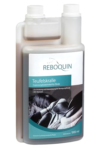 ReboQuin Teufelskralle Lösung für Pferde 1000 ml: Unterstützt Bewegungsapparat, Fördert Gelenk-, Sehnen- & Bänderstoffwechsel, Enthält Verdauungsfördernde Bitterstoffe von Reboquin