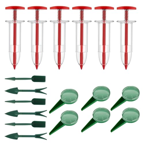 2/4/6 Stück Saatgut Spreader,Seed Dispenser Manual Seed Planter, Grassamen-Spreader für Rasen, Gartens änger, Samen-Dispenser Mini-Seeder-Säge-Säge Werkzeug für Gartenbau säte (6 Stück) von Recitem