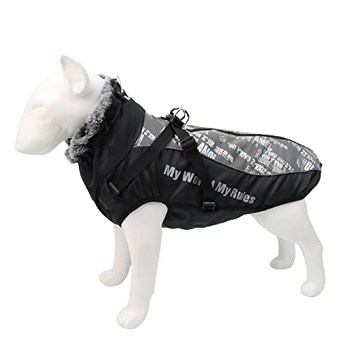 Hundemantel Winter Haustierdecke, warme Welpen Kleidung mit Hundegeschirr, Hundemantel für kleine Hunde, wasserdichter Hunderegenmantel, Hundekleidung & Zubehör für Chihuahua und Bulldogge (2XL) von Recitem