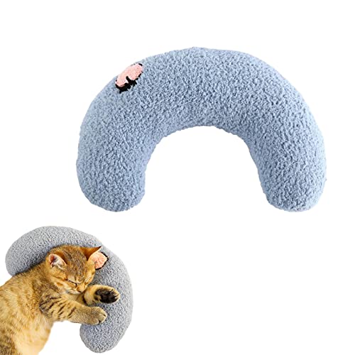 Katzenkissen Flauschig, 2 in 1 Weiches Katzenbett, Katzenkissen Waschbar, Hundebett für Kleine Hunde, Flauschiges Katzenbett für Indoor-Katzen, Katzenschlafplatz, Katzenbettchen Katzendecke (Blau) von Recitem