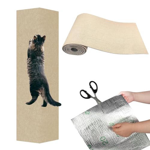 Kratzbrett Katze, Kratzmatte Katze Selbstklebend, [100cmx30cm] Kratzschutz Sofa Katze, Kratzbrett Katzen kratzschutz, Katzenkratzmatte, AntiKratz Tape für Möbel Couch Sofa Wand Tür Schutz von Recitem