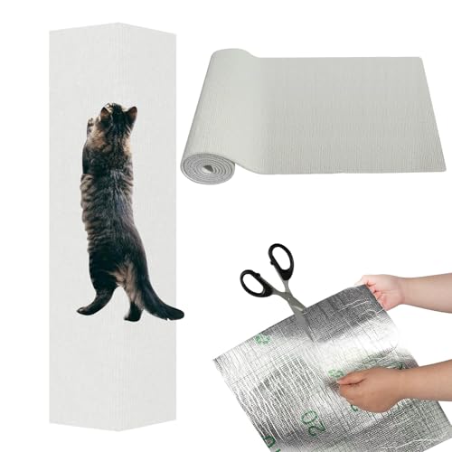 Kratzmatte Katze Selbstklebend, Kratzbrett Katze, Kratzschutz Sofa Katze, Kratzbrett Katzen kratzschutz, Katzenkratzmatte, AntiKratz Tape für Möbel Couch Wand Tür Schutz (Cremefarben, 100cm x 30cm) von Recitem